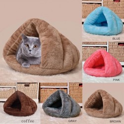 Мека и уютна хралупка, зимна къщичка за котка или малко куче, пухкава и много топла за зимните месеци, легло възглавничка за домшаен любимец с избор от 5 цвята